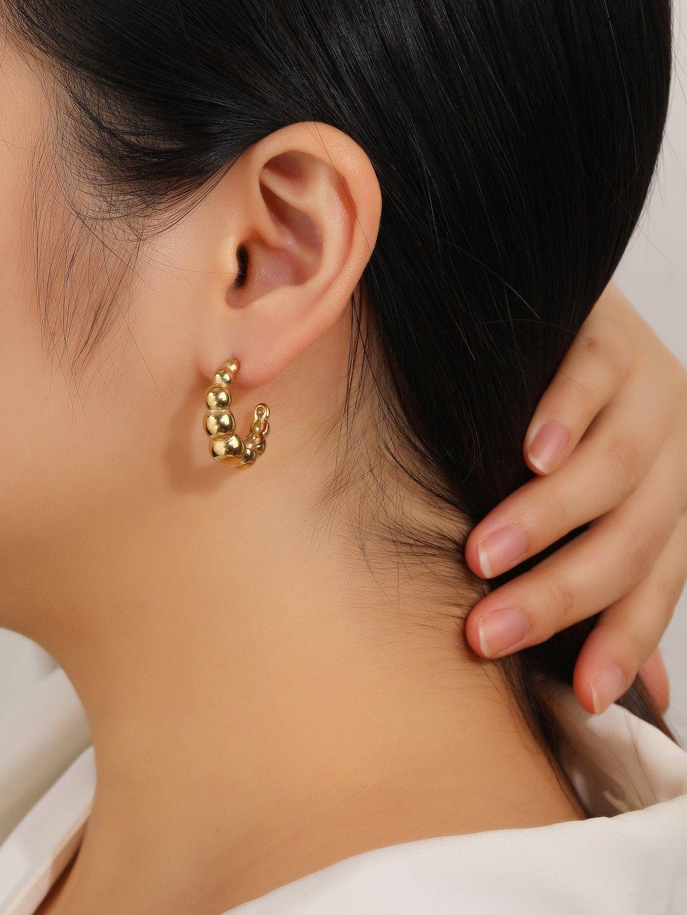 RB Dainty Open Hoop Earrings - 18K Gold Plated