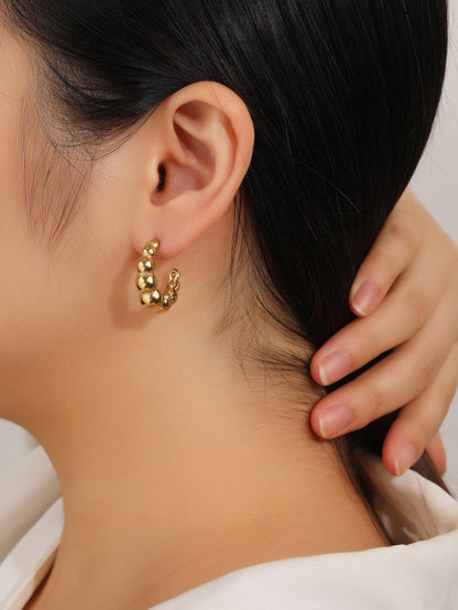 RB Dainty Open Hoop Earrings - 18K Gold Plated