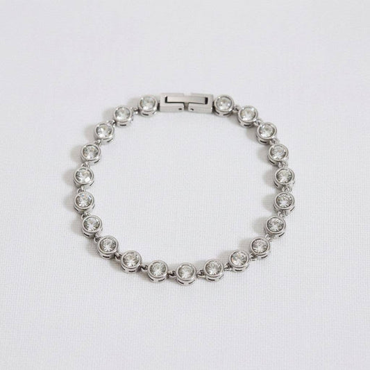 Paperln Zirconia Charm Bracelet  -Silver