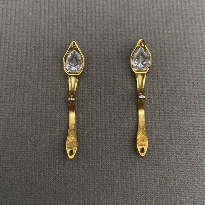 Zircon inlaid Snake 18K Golden S.Steel Hoop Earrings - FGS