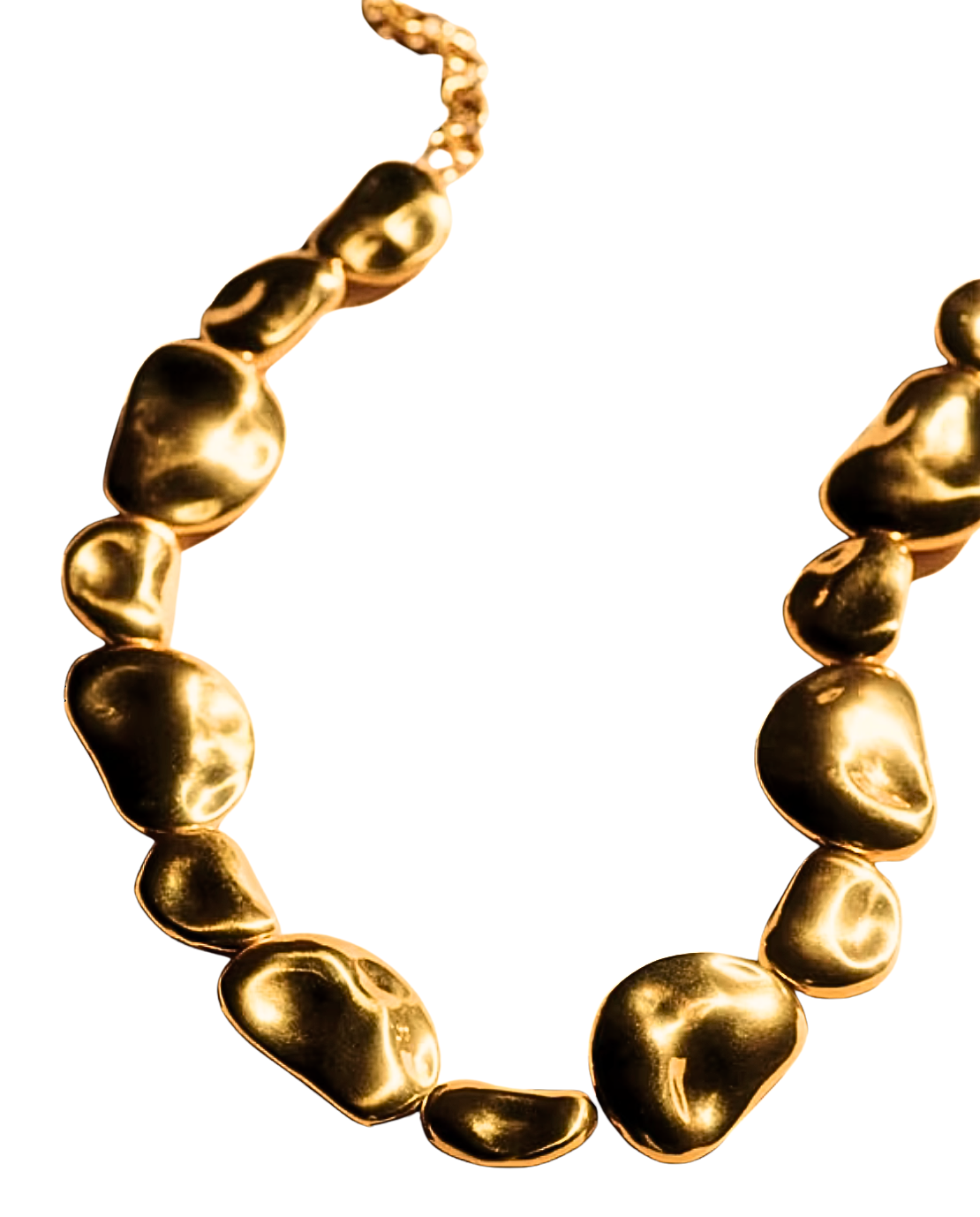 Molten Rocks Beaded Necklace - Gold