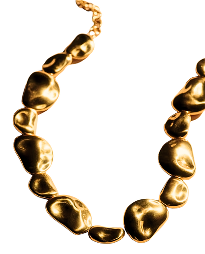Molten Rocks Beaded Necklace - Gold
