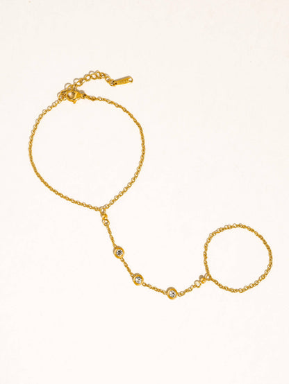 FM Nadine Hand Chain Bracelet - 18K Gold Plated