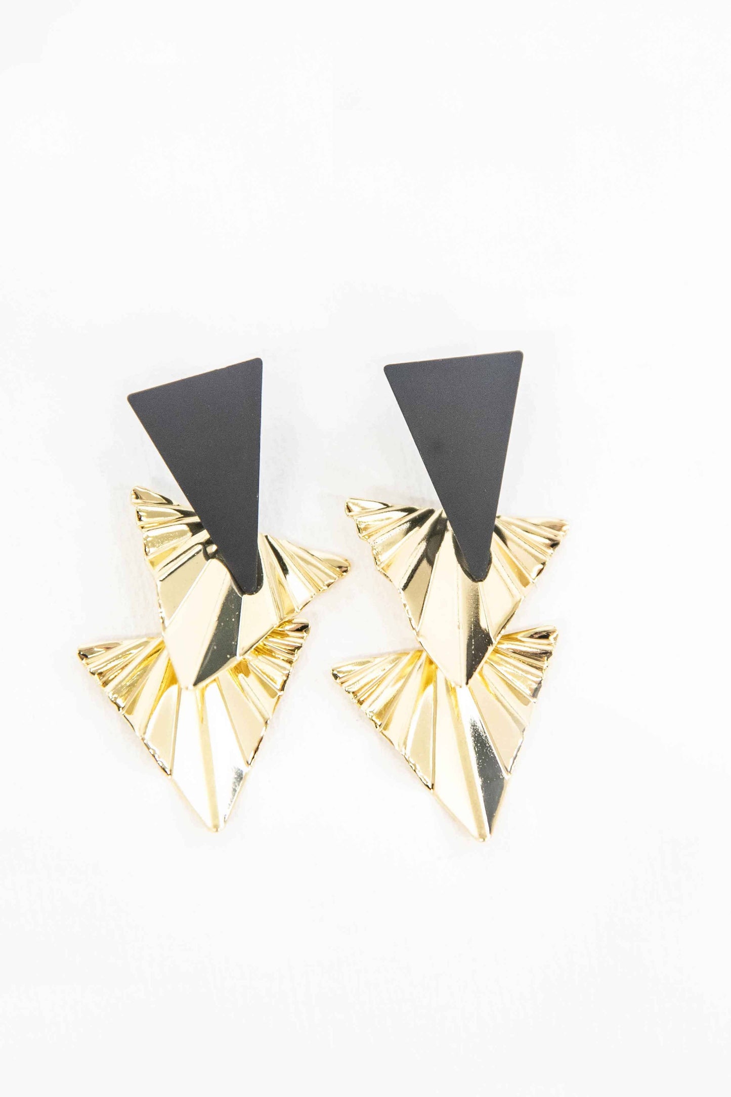 Lovoda Ruffled Gold Drop Earrings