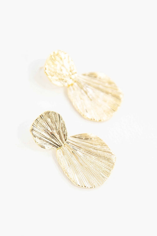 Lovoda Gold Shell Drop Earrings - 10K Gold Plated
